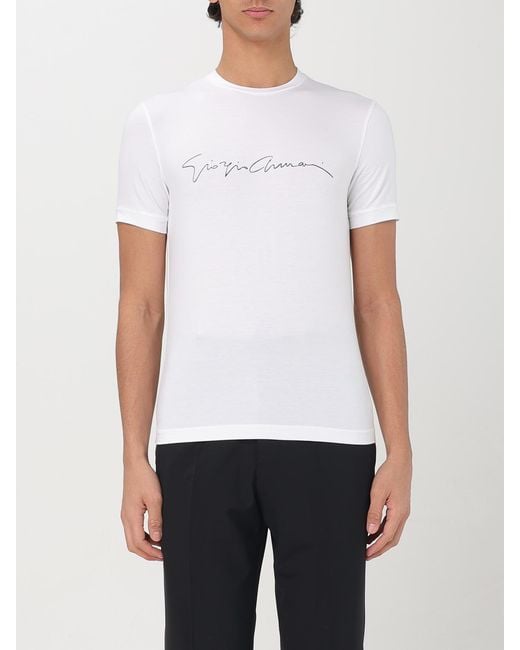 Giorgio Armani White Cotton T-Shirt for men