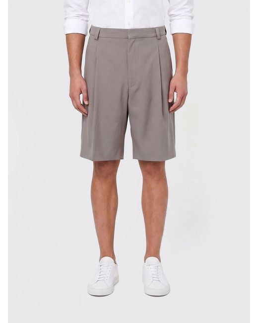 Boss Gray Tailored Cotton Blend Shorts for men