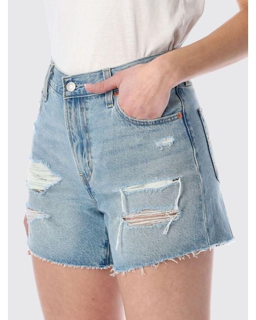 Levi's Blue Cotton Denim Shorts