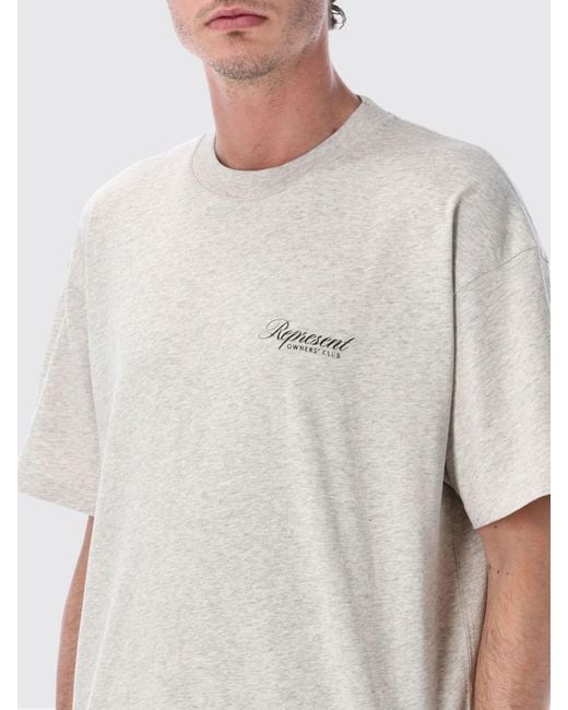 Represent White Cotton Logo T-Shirt for men