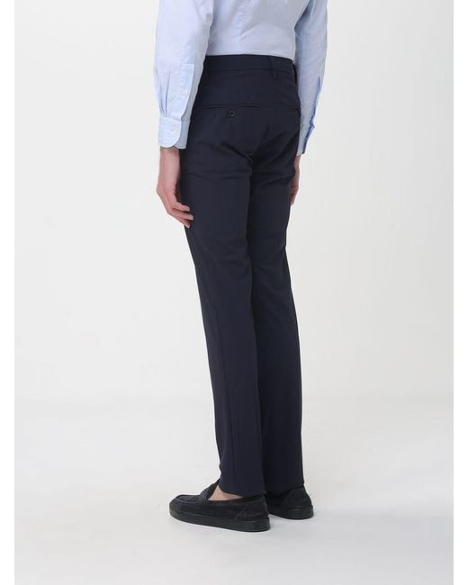 Mason's Blue Stretch Gabardine Chino Trousers for men