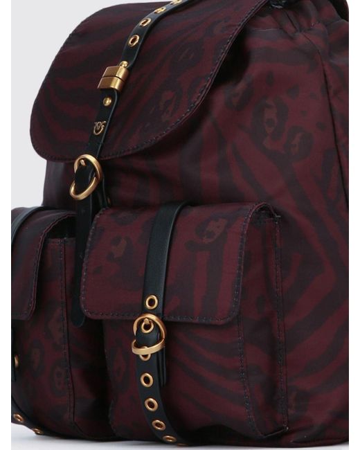 Pinko Purple Medium Animal Print Nylon Backpack