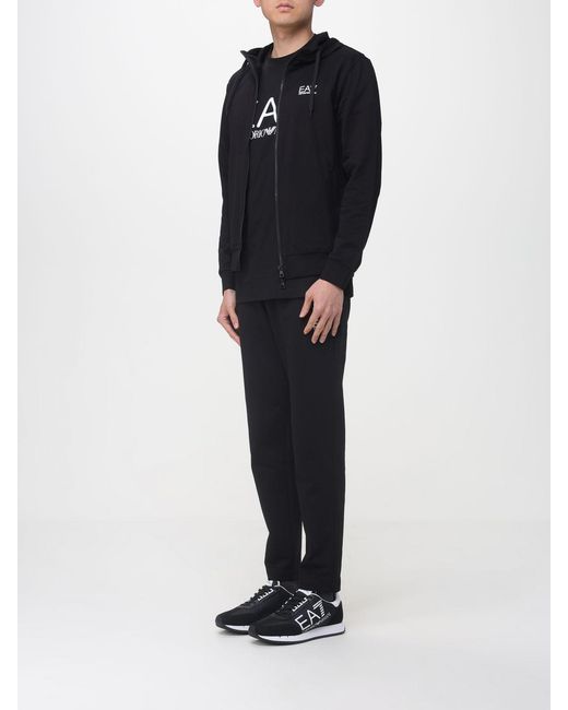 Conjunto Deportivo De Algodón Con Logo EA7 de hombre de color Blue