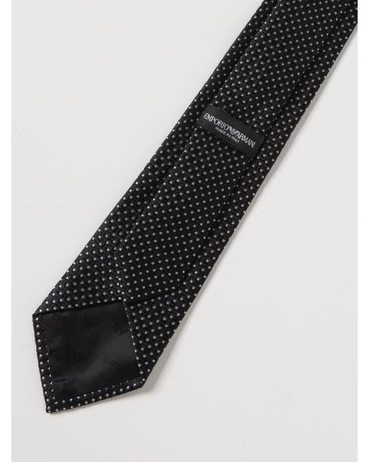 Cravatta in seta jacquard di Emporio Armani in Black da Uomo