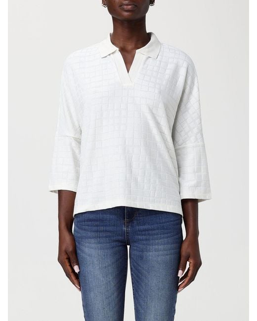 Emporio Armani White Jersey Polo Shirt