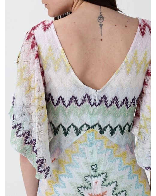 Missoni White Long Lurex Viscose Dress
