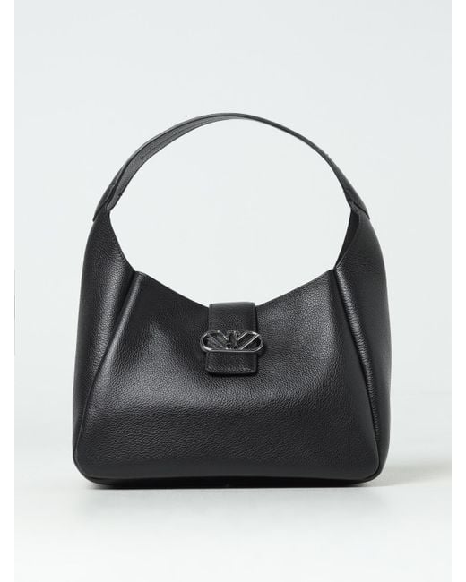 Emporio Armani Black Leather Top-Handle Handbag