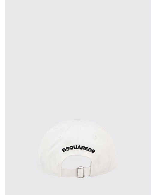 DSquared² White Cotton Baseball Cap With Rigid Visor And Embroidered Logo for men