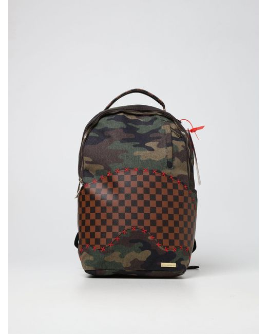 Sprayground Shark Backpack In Vegan Leather And Camouflage Canvas for Men |  Lyst