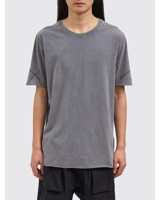 Thom Krom Gray Cotton T-Shirt With Exposed Seams for men
