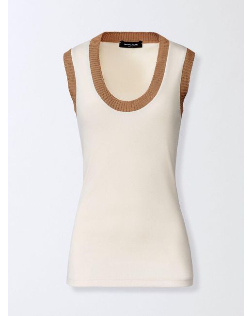 Fabiana Filippi White Cotton Knit Top