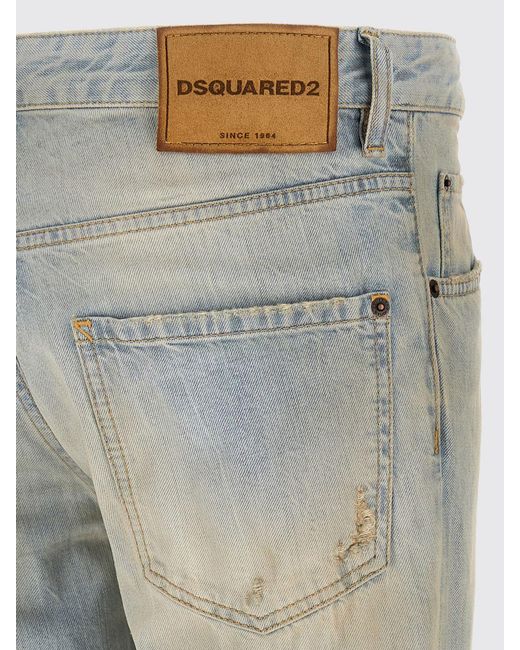 DSquared² Blue Skinny Fit Distressed And Used Denim Jeans for men