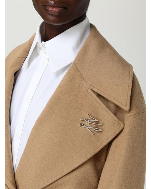 Karl Lagerfeld Natural Belted Coats