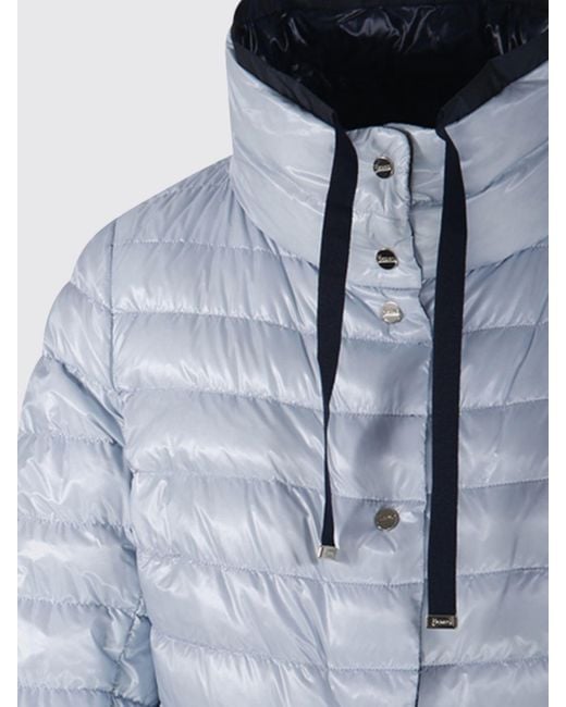 Herno Blue Short Reversible Quilted Ultra-Light Nylon Down Jacket