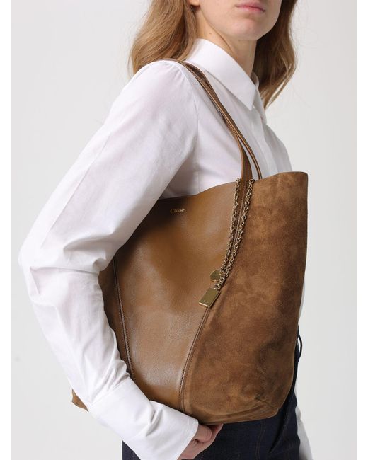 Chlo&Eacute Borsa Spin di Chloé in Brown