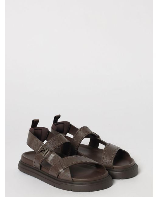 Fendi Multicolor Selleria Hammered Leather Sandal for men