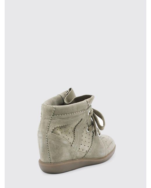 Isabel Marant Gray Bobby Perforated Suede Sneakers