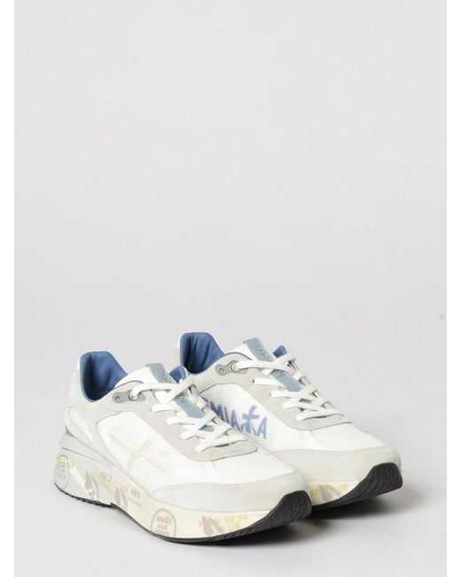 Premiata White Moerun Suede Sneakers for men