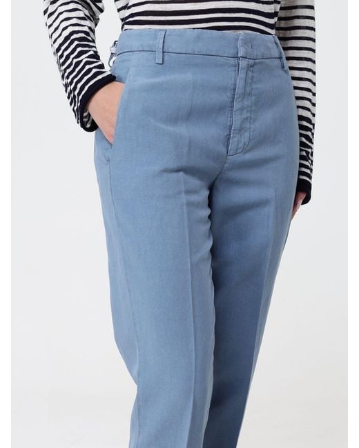 Dondup Blue Cropped Cotton Trousers