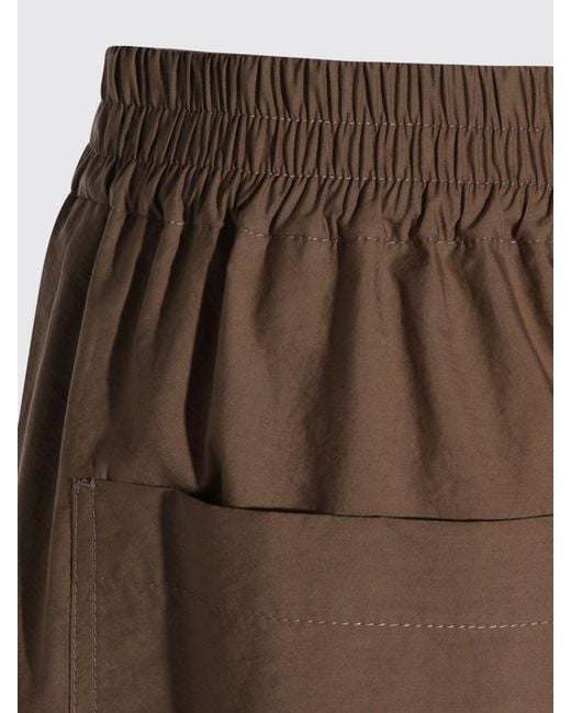 Brunello Cucinelli Brown Wide Leg Poplin Trousers