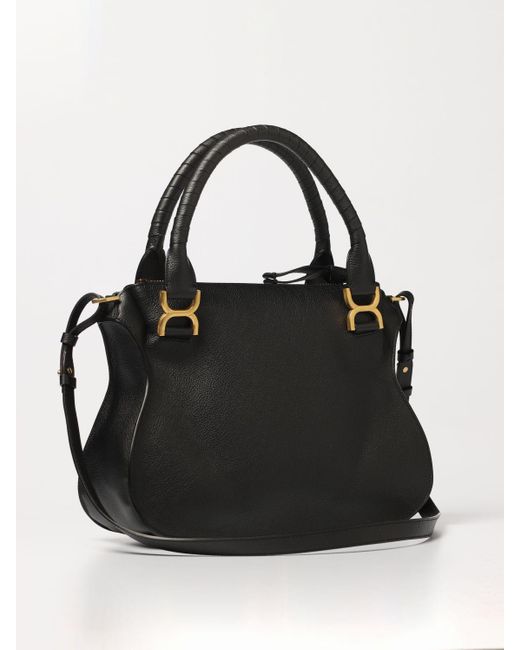 Chlo Marcie Bag In Grained Leather in Black Lyst