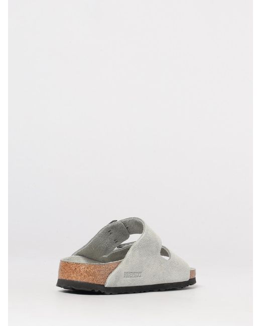Birkenstock White Arizona Suede Sandals