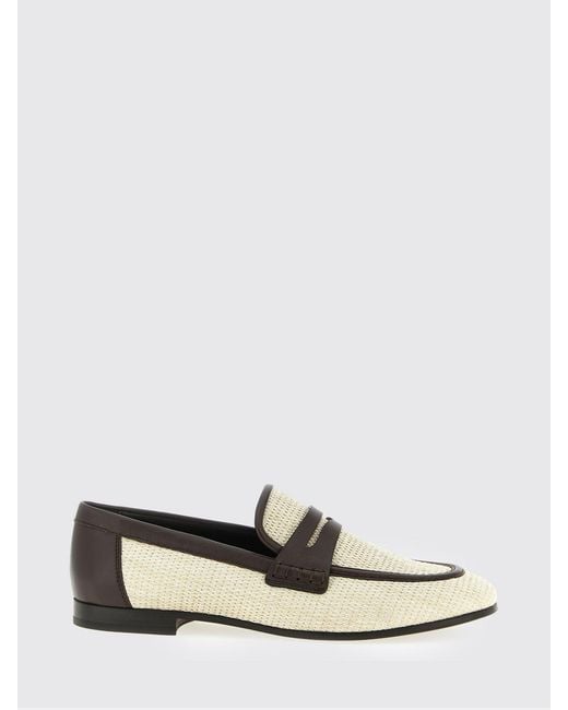 Brunello Cucinelli White Canvas And Leather Loafers