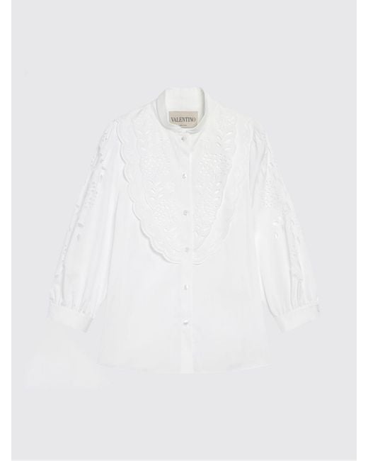 Valentino White Cotton Shirt With Inserts