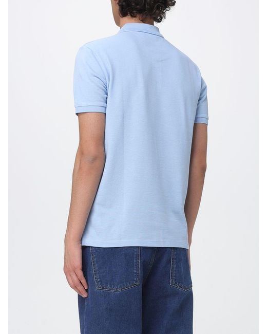 Polo De Algodón Con Logo Peuterey de hombre de color Blue