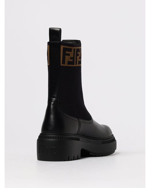 Botines Planos Mujer Fendi de color Black