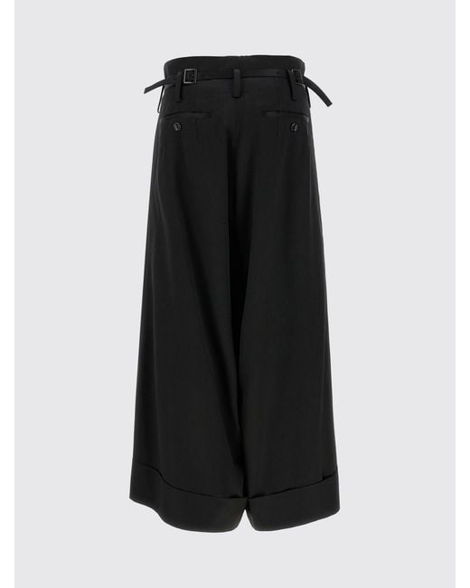 Junya Watanabe Black High-Waisted Wide-Leg Wool Blend Palazzo Pants