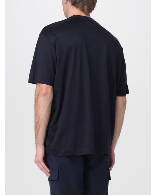 Emporio Armani Blue Lyocell T-Shirt for men