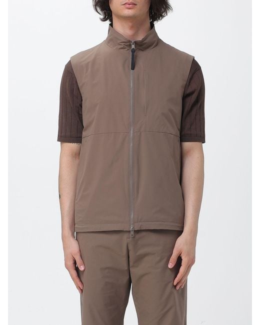 People Of Shibuya Brown Polyester Vest for men