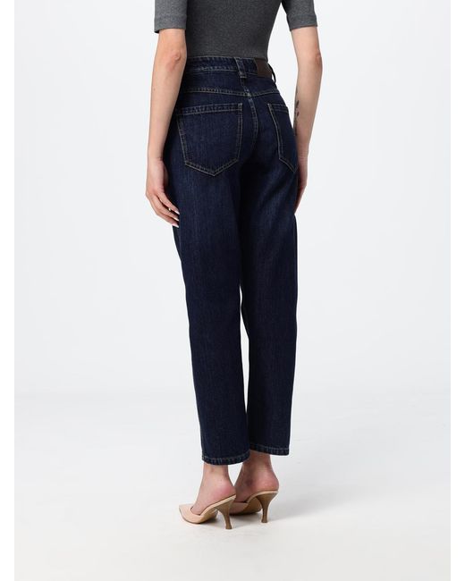 Brunello Cucinelli Blue High-Waisted Straight-Leg Cropped Jeans
