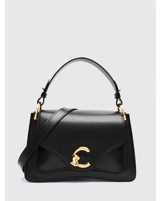 Coccinelle Black C-Me Small Cowhide Leather Handbag With Removable Shoulder Strap