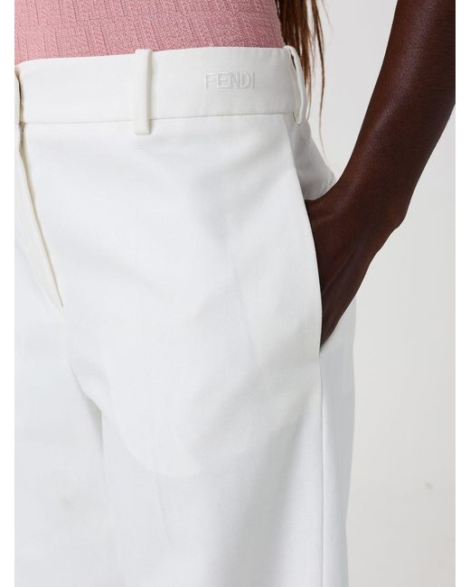 Fendi White Classic Trousers