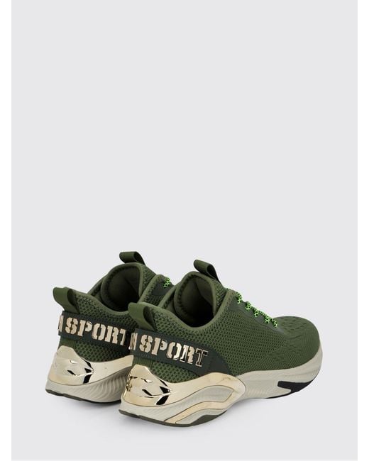 Philipp Plein Green Crochet Knit Sneakers for men