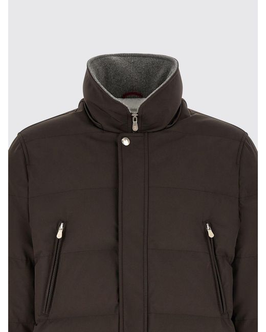 Brunello Cucinelli Black Water-Repellent Nylon Parka With Removable Hood for men
