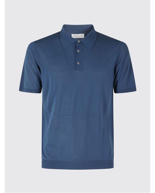 Roberto Collina Blue Knit Polo Shirt for men