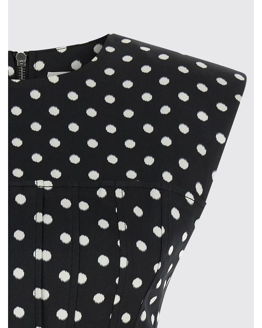 Ganni Black Polka-Dot Recycled Fabric Bustier Top
