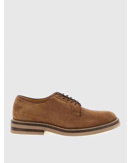 Brunello Cucinelli Brown Suede Derby for men
