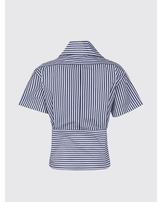 Patou Blue Striped Crêpe Shirt