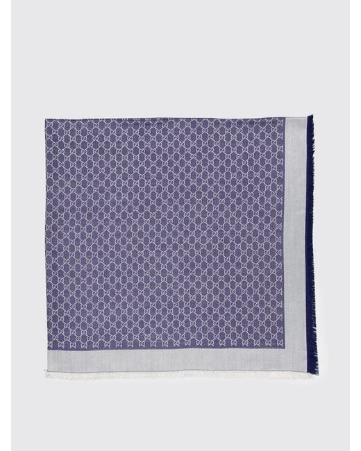 Gucci Purple Wool And Silk Scarf for men