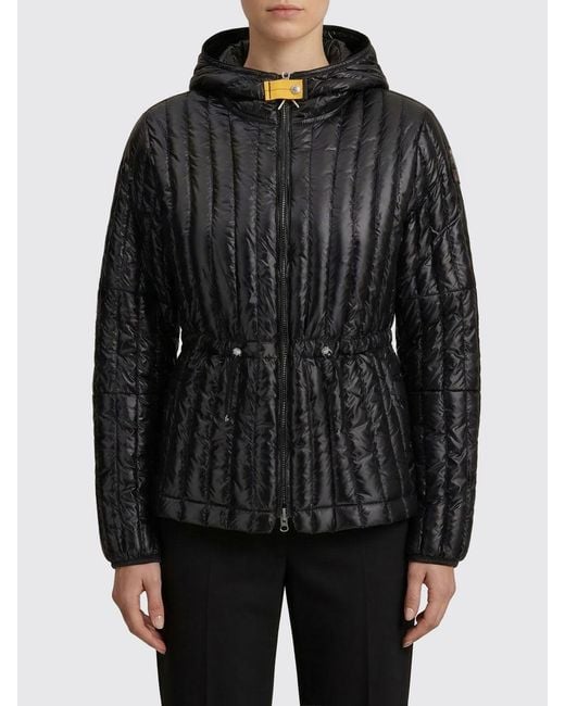Parajumpers Black Kuon Hooded Quilted Nylon Puffer Jacket