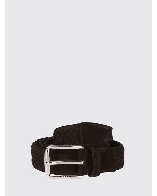 Tod's Black Braided Suede Belt for men