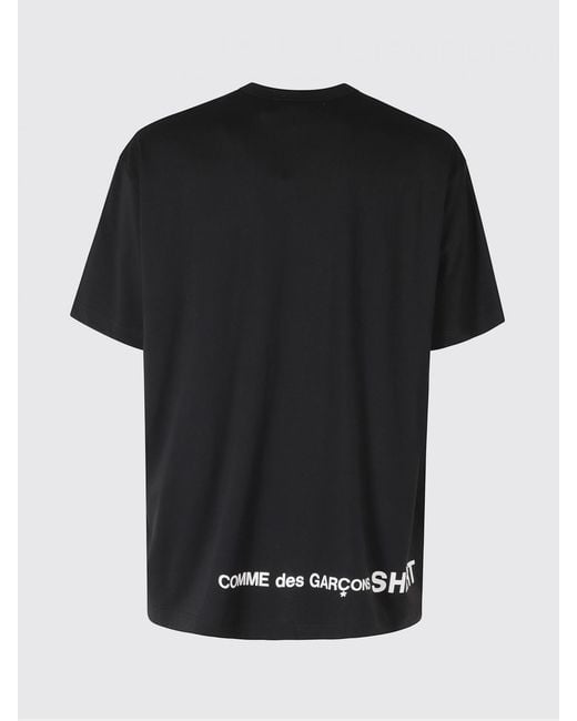 Comme des Garçons Black Cotton T-Shirt With Logo for men