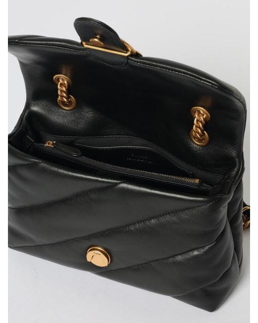 Pinko Black Love Puff Classic Medium Quilted Nappa Bag
