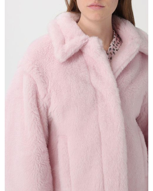 Max Mara Pink Alpaca Fur Coat