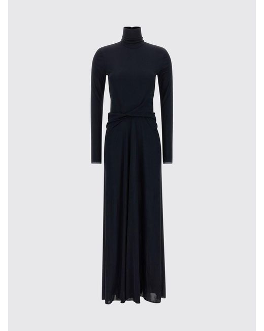 Fabiana Filippi Blue Turtleneck Long Dress