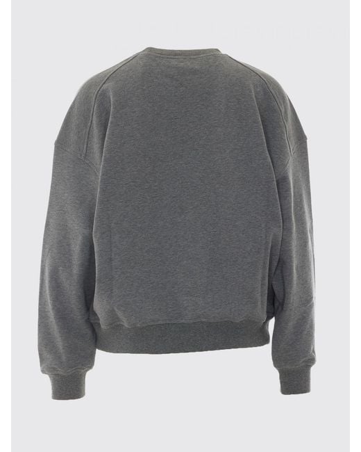 Brunello Cucinelli Gray Cotton Crewneck Sweatshirt With Shield Logo And Dropped Shoulders